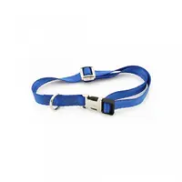 Zgarda nylon Petit Amis, albastra, ajustabila, extrem de rezistenta, 38-63 cm x 2.5 cm
