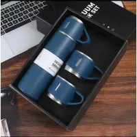 Set Cadou Termos 500ml cu 3 Cesti Inox Perete Dublu Pastreaza Bauturi Calde Reci 12 Ore Etans