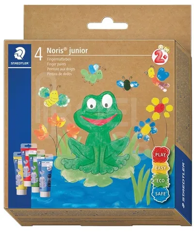 Set de pictură cu degetele Staedtler Noris Junior - 4 culori x 75 ml