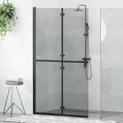 vidaXL Perete de duș Walk-In Negru 110 x 6,5 x 190 cm