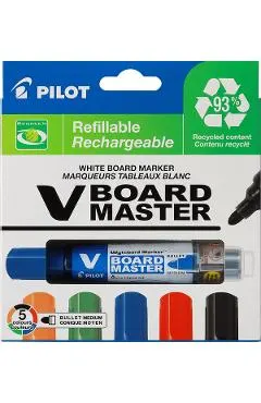Set 5 markere pentru whiteboard. Varf rotund