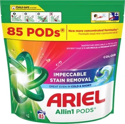 Capsule de rufe Ariel - Color, All in One Pods, 85 buc