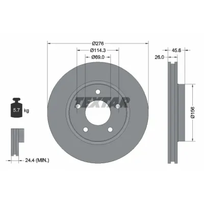 Disc frana TEXTAR 92197403