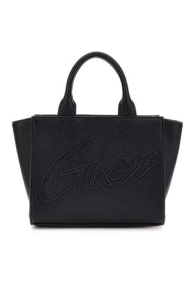 Geanta crossbody din piele ecologica cu logo in relief - Negru