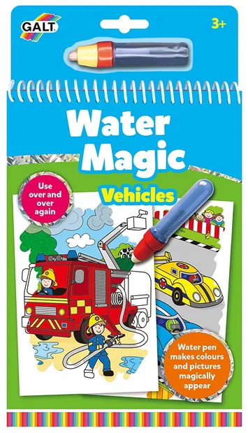 Carte magica de colorat cu apa Galt - Vehicule