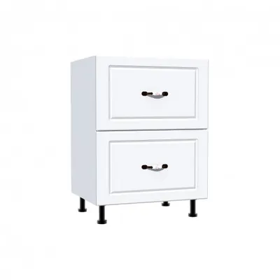Corp inferior 60 cu 2 sertare metalice greutate Zebra MDF alb