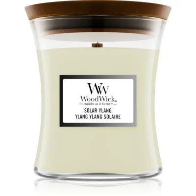 Woodwick Solar Ylang lumânare parfumată cu fitil din lemn 275 g