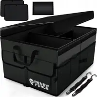 Organizator portbagaj auto Renew Force, geanta multifunctionala, pliabil, 3 compartimente, impermeabil, Capacitate 64 litri, 51 cm x 36 cm x 32 cm,