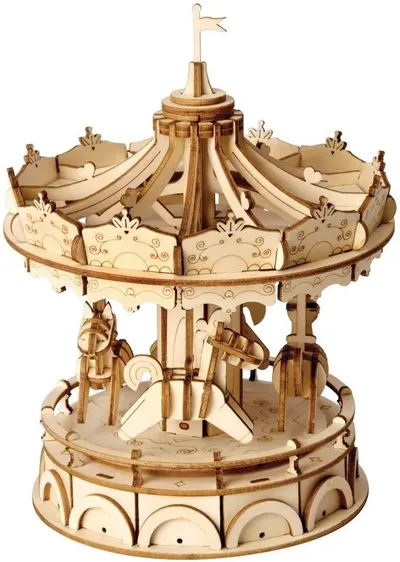 Puzzle 3D din lemn Robo Time din 122 de piese - Moară de vânt