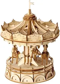 Puzzle 3D din lemn Robo Time din 122 de piese - Moară de vânt