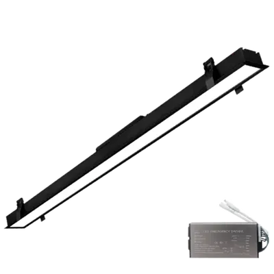 Elmark Profil Led Ingust Ingropat 600mm 24w 3000k Negru + Emergency Kit