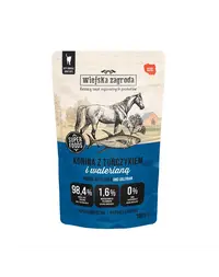 WIEJSKA ZAGRODA Superfoods Hrană umedă pentru pisici, carne de cal cu ton și valeriană 6x100 g