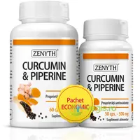 Pachet Curcumin & Piperine 500mg 60cps+30cps