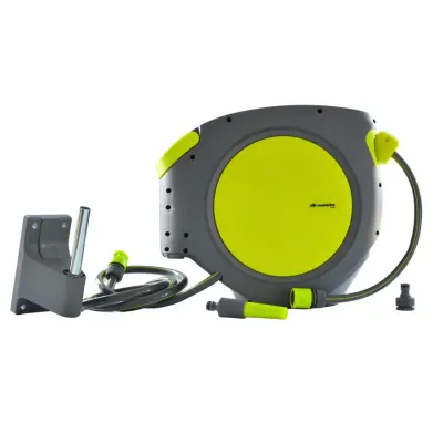 Furtun cu tambur retractabil automat 25m+2m MESTERINO TOOLS NW-I25, 1/2 inch, fixare pe perete