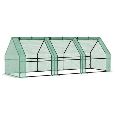 Outsunny sera gradina cu prelata, 270x90x90cm, verde | Aosom Romania