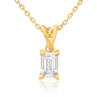Lant cu pandantiv din aur galben cu diamant emerald de 0.4ct
