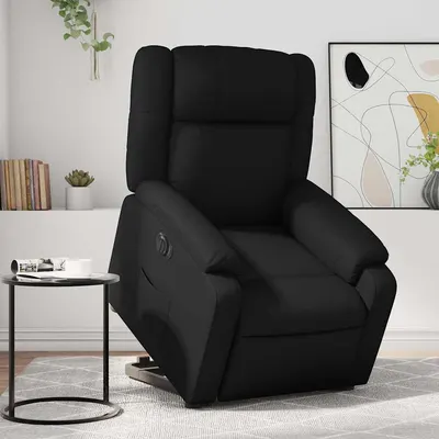 vidaXL Fotoliu rabatabil electric cu ridicare, negru, piele ecologică