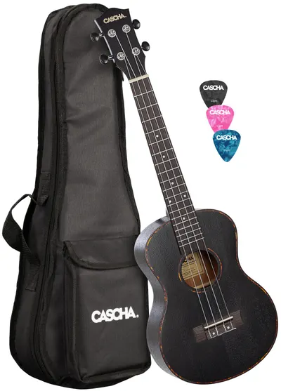 Ukulele tenor Cascha - HH 2305 Premium Mahogany, negru
