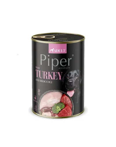 Conserva pentru caini Piper Adult cu curcan broccoli 400 gr