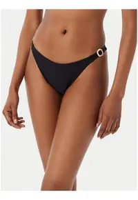 Slip de bikini pentru femei - negru - material sintetic - croiala braziliana