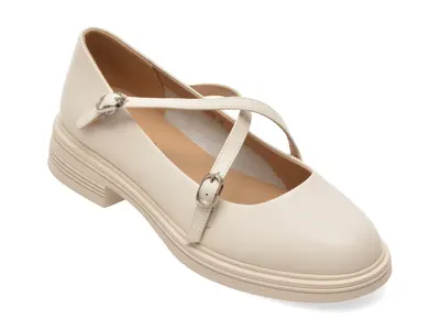Pantofi PASS COLLECTION albi, DL60006, din piele naturala