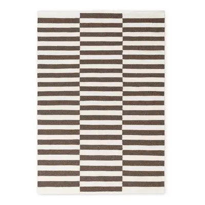 Covor alb/maro reversibil/țesut manual din lână 120x180 cm Vika – Hanse Home