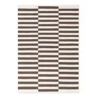 Covor alb/maro reversibil/țesut manual din lână 120x180 cm Vika – Hanse Home