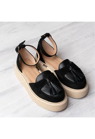 Pantofi din piele si piele intoarsa Augustino - Negru - Negru