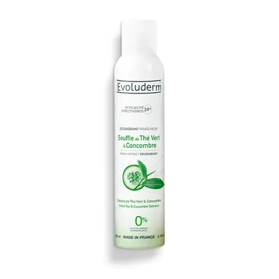 Deodorant 24h Fraîcheur Souffle de Thé Vert & Concombre, 200ml, Evoluderm