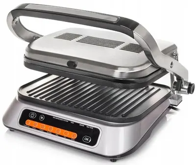 Grătar First Austria - FA-5344-3, 2100W, antiaderent, nervurat, gri