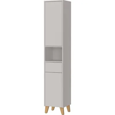 Dulap de baie crem înalt cu aspect mat 33x181 cm Arnea – Germania