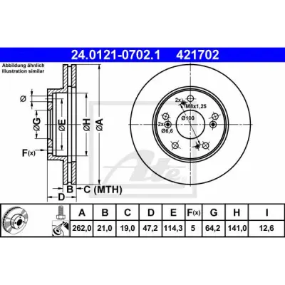 Disc frana ATE 24.0121-0702.1
