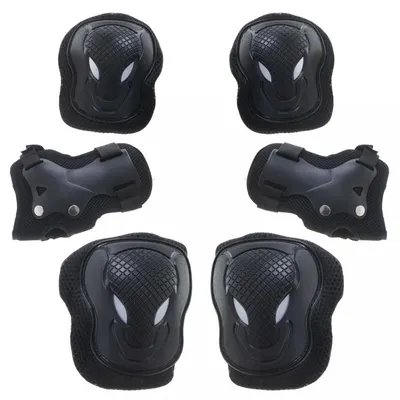 Set 6 x protectii cotiere, genunchiere si brate pentru copii Ikonka Black