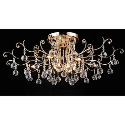 Candelabru Diamant Crystal Frost,8 becuri dulie G9, 230V,D.65cm, H.30 cm,Bronz