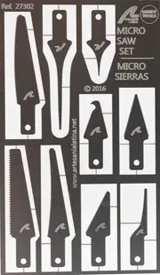Set de ferăstraie mici și aplicator pentru lipici cianoacrilat pentru cuțite Artesania Latina, nr. 1 și nr. 5