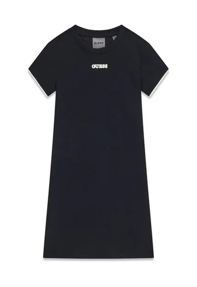 Rochie casual - neagra - material elastic - pentru fete - primavara-vara - poliester/viscoza