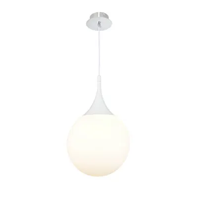 Corp de iluminat susendat Dewdrop - H(min) 490mm, H(max) 1500mm, ⌀ 300mm , White, 1 X E27 (8W), Metal, Glass, IP20, 1.23kg