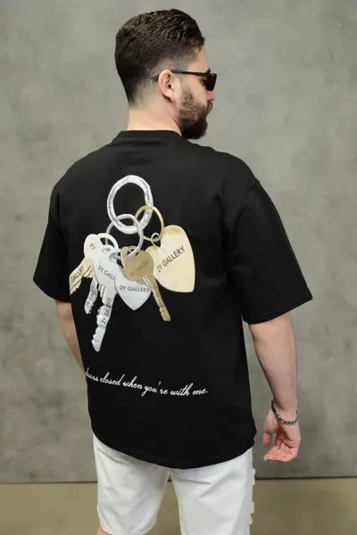 Tricou Oversized 2y Gallery Keys Black Tsas477(hg272) (mărime: S)