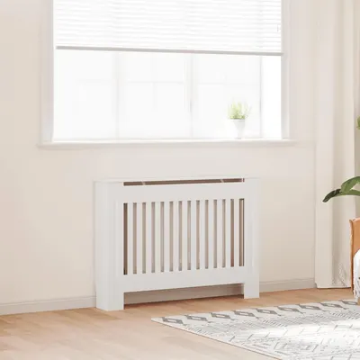 Mască de calorifer încălzire, dulap radiator, alb, 112 cm, lemn prelucrat