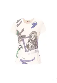 Tricou slim fit cu imprimeu - Alb