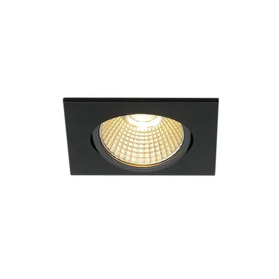 Spot incastrat, NEW TRIA 68 Ceiling lights, black LED, 3000K, square, matt black, 38°, 12W, incl. driver, clip springs