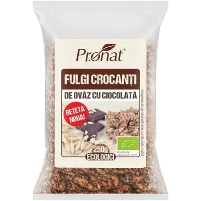 Fulgi Crocanti de Ovaz cu Ciocolata Ecologici/Bio 250g