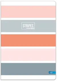 Caiet Lastva Stripes - A4, 96 foi, randuri largi, cu 2 campuri, sortiment