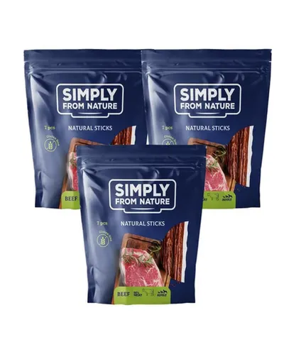 SIMPLY FROM NATURE Recompense Sticks pentru caini, cu vita 3 x 7 buc