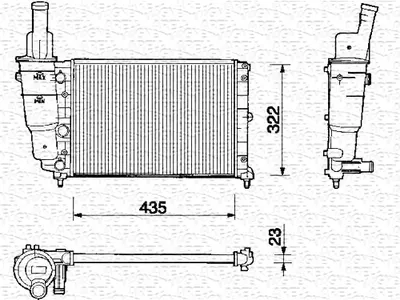 Radiator apa racire motor (transmisie manuala) FIAT PUNTO; LANCIA Y 1.1 1.2 intre 1993-2003