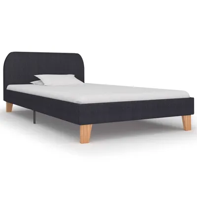 vidaXL Cadru de pat, gri închis, 90 x 200 cm, material textil