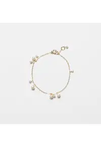 Bratara din aur filat 14K si perle naturale albe - Stardust