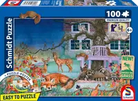 Puzzle pentru copii Schmidt din 100 piese - Vizita nocturnă a animalelor