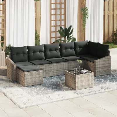 Gossi set de dining pentru gradina cu perne ratan polimer negru