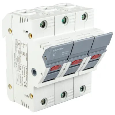 Separatoare modulare pentru sigurante fuzibile cilindrice 50A, 14x51mm, Un=400V/690V, AC22B, 3P, LED